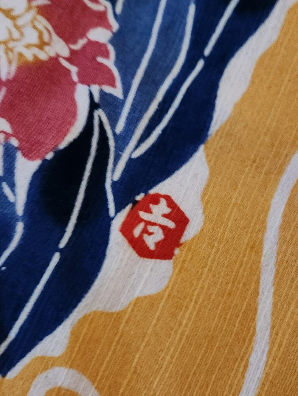 Vintage Silk Silkscreened Dresser Scarf